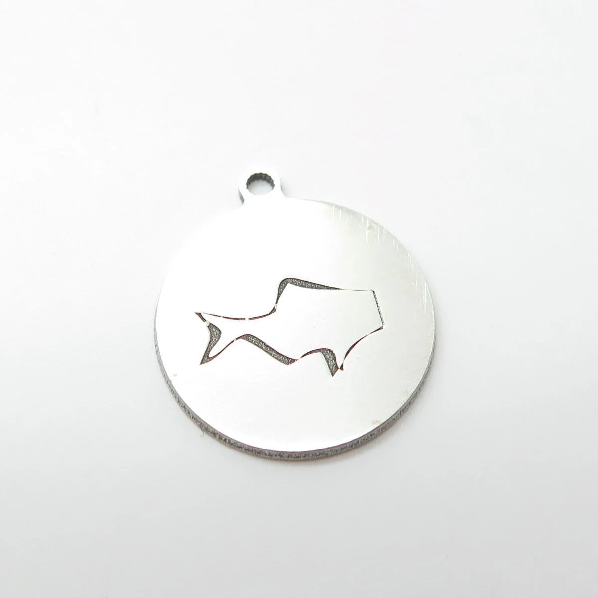 925 Sterling Silver USA Two In Town Fish Charm Pendant