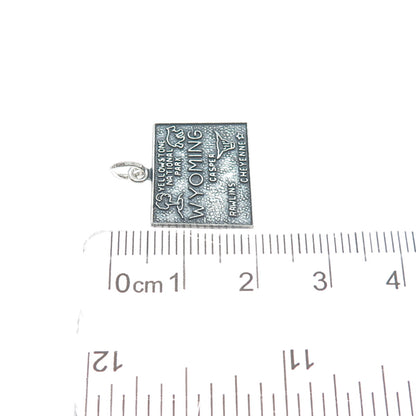 FRENCH & FRANKLIN Sterling Silver Vintage Wyoming Oxidized Minimalist Pendant