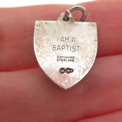 Hayward 925 Sterling Silver Antique Art Deco Prayer Hands Baptist Charm Pendant