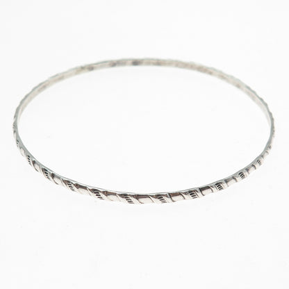 925 Sterling Silver Vintage Twisted Bangle Bracelet 8"