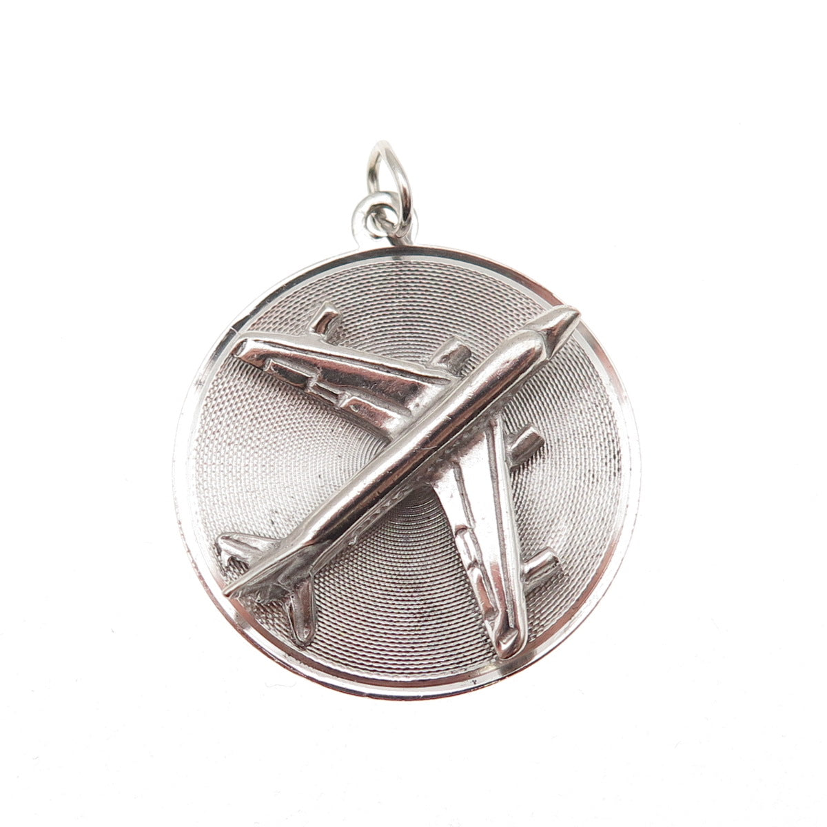M&M Mark Mercy 925 Sterling Silver Vintage Engraved Airplane Charm Pendant