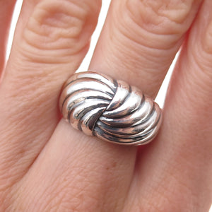 925 Sterling Silver Vintage Modernist Oxidized Ring Size 7.5