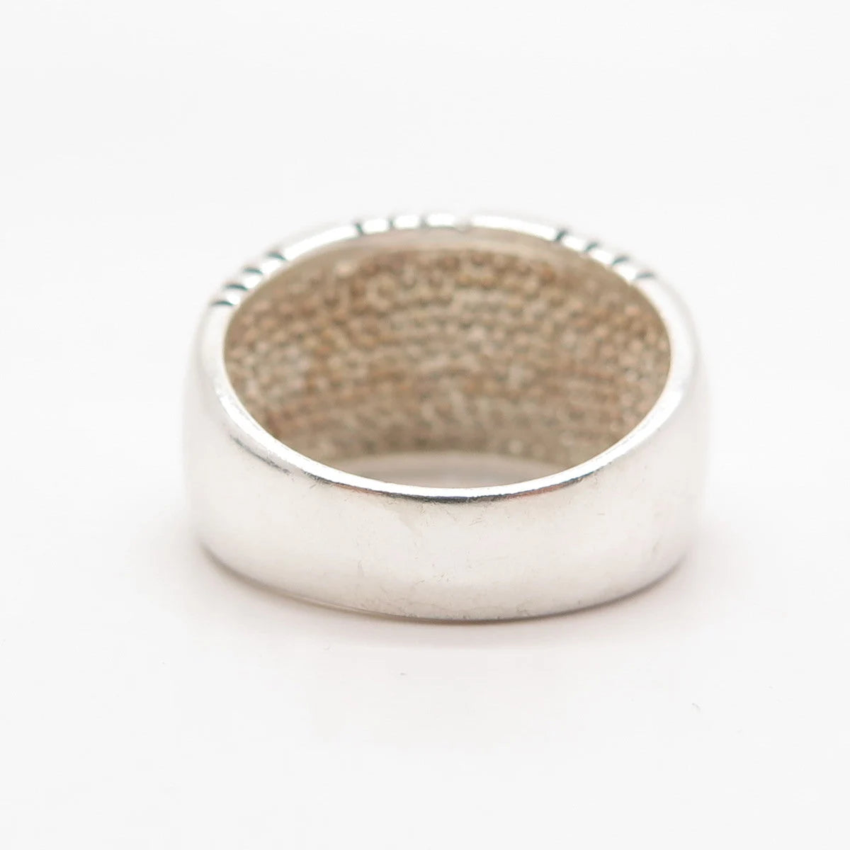 925 Sterling Silver Vintage Woven Wide Ring 7