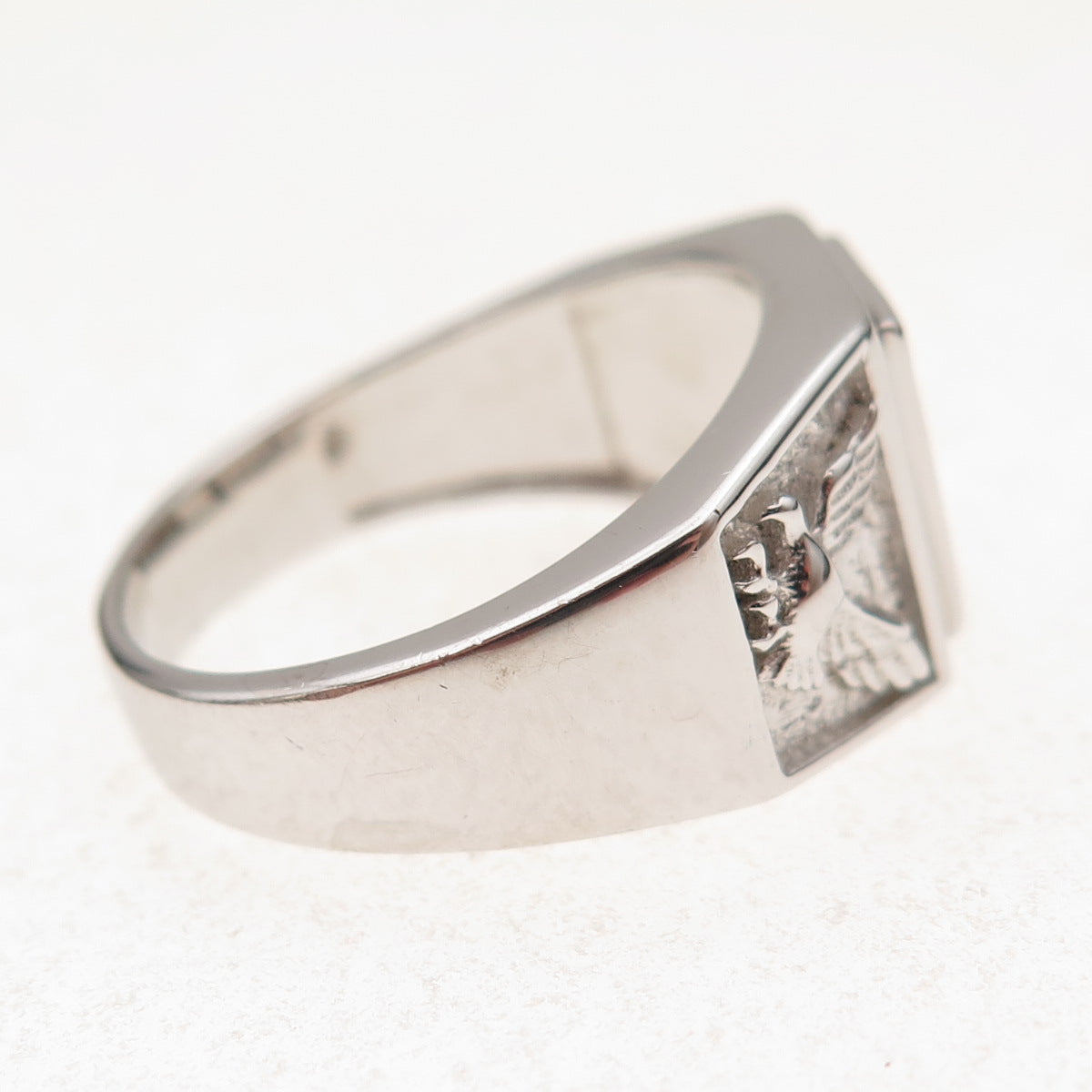 925 Sterling Silver Round-Cut C Z Eagle Ring Size 11