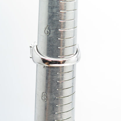 925 Sterling Silver Emerald & Round-Cut C Z Engagement Ring Size 7