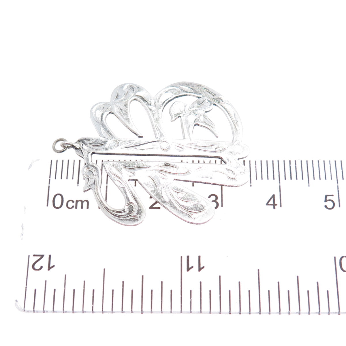 925 Sterling Silver Vintage Engraved Fortune Chinese Character Charm Pendant