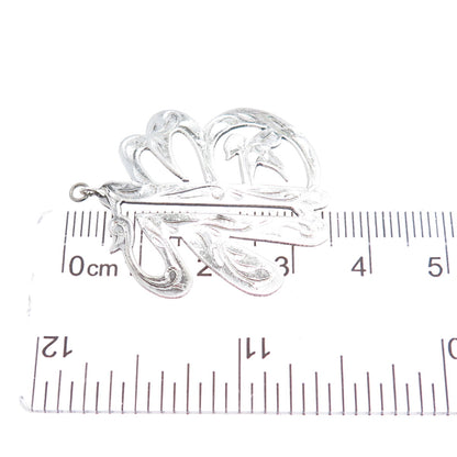925 Sterling Silver Vintage Engraved Fortune Chinese Character Charm Pendant