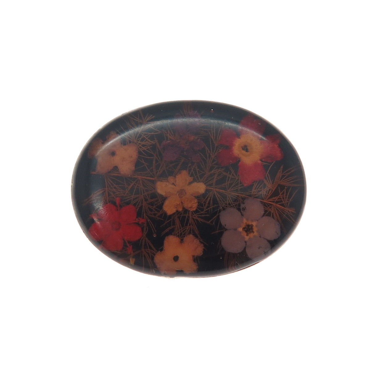 925 Sterling Silver Vintage Mexico Pressed Flower Pin Brooch