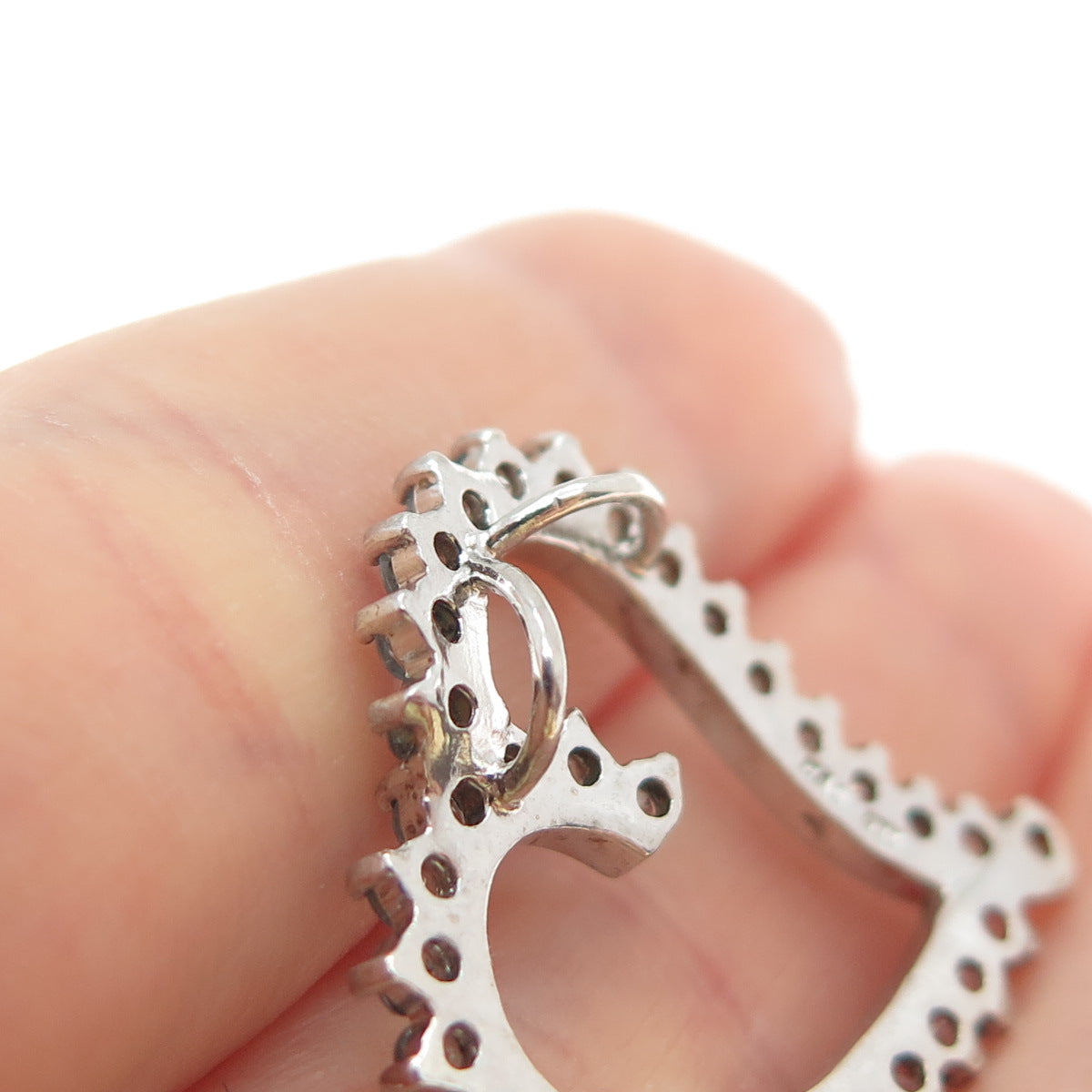 925 Sterling Silver Real Round-Cut Blue Topaz Heart Slide Charm Pendant