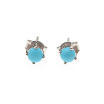 Chuck Clemency 925 Sterling Silver Real Sleeping Beauty Turquoise Stud Earrings