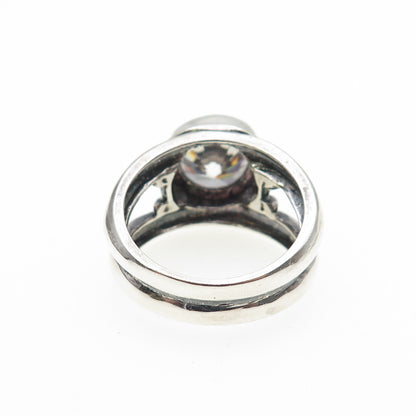 JAD Gioia Clavenzani & Ivano Ghinelli Sterling Silver Vintage C Z Ring Size 8