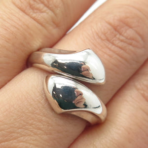 925 Sterling Silver Vintage Overlap Ring Size 7.75