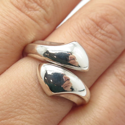 925 Sterling Silver Vintage Overlap Ring Size 7.75