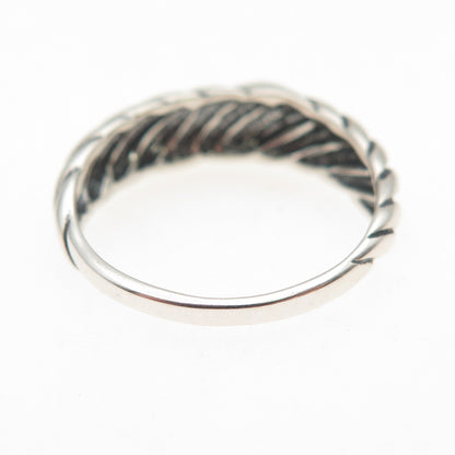 KABANA 925 Sterling Silver Vintage Modernist Ribbed Oxidized Ring Size 6.25