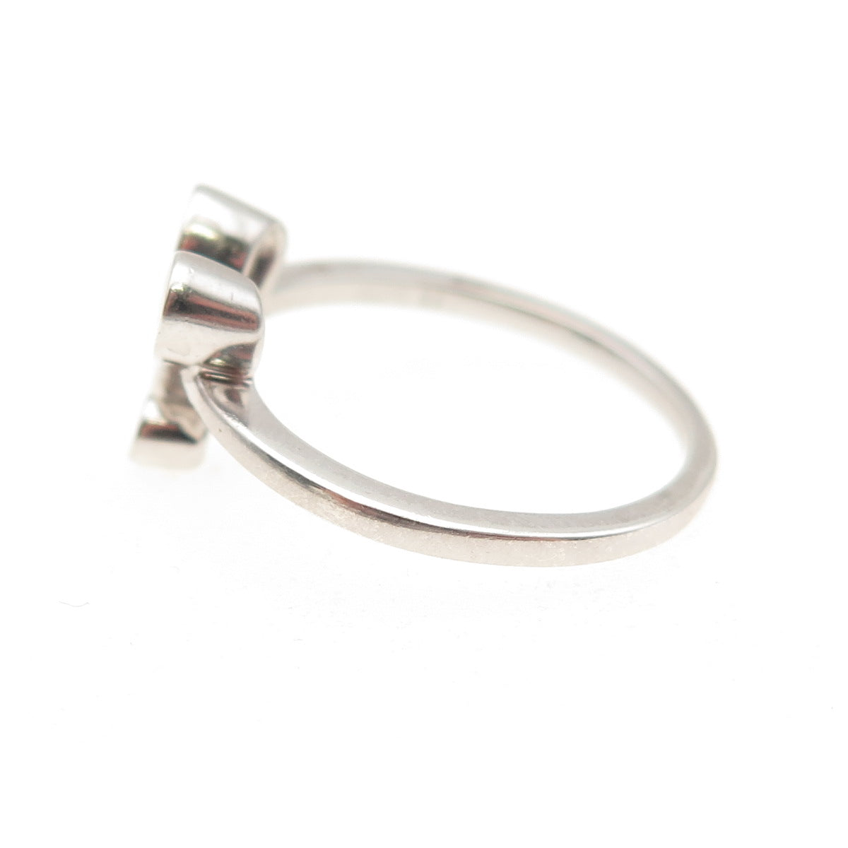 925 Sterling Silver Vintage Modernist Heart Ring Size 6.5