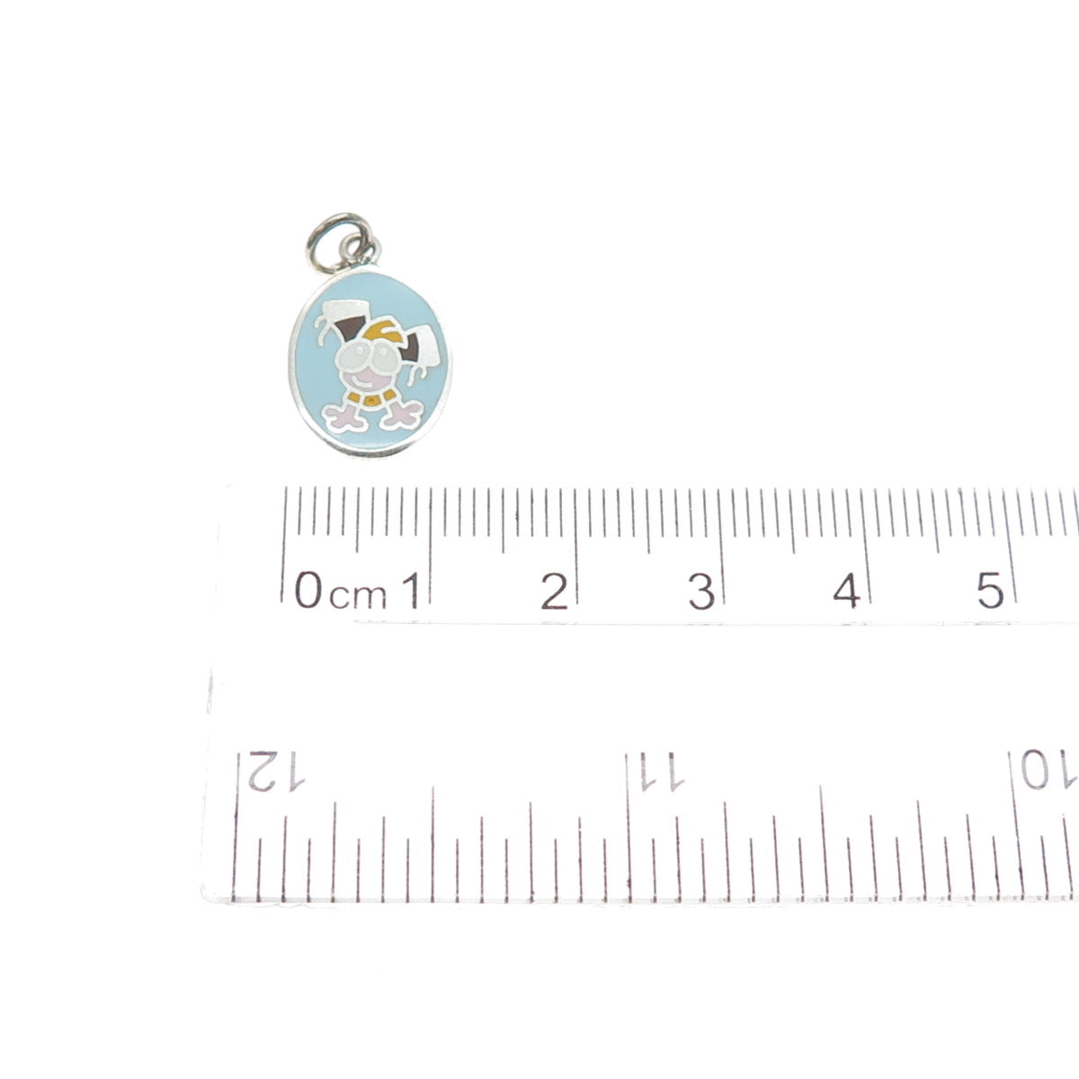 925 Sterling Silver Vintage Enamel Cartoon Character Toddler Minimalist Pendant