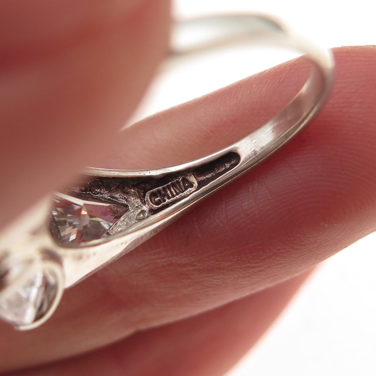 925 Sterling Silver Multi-Cut C Z Engagement Ring Size 6.25