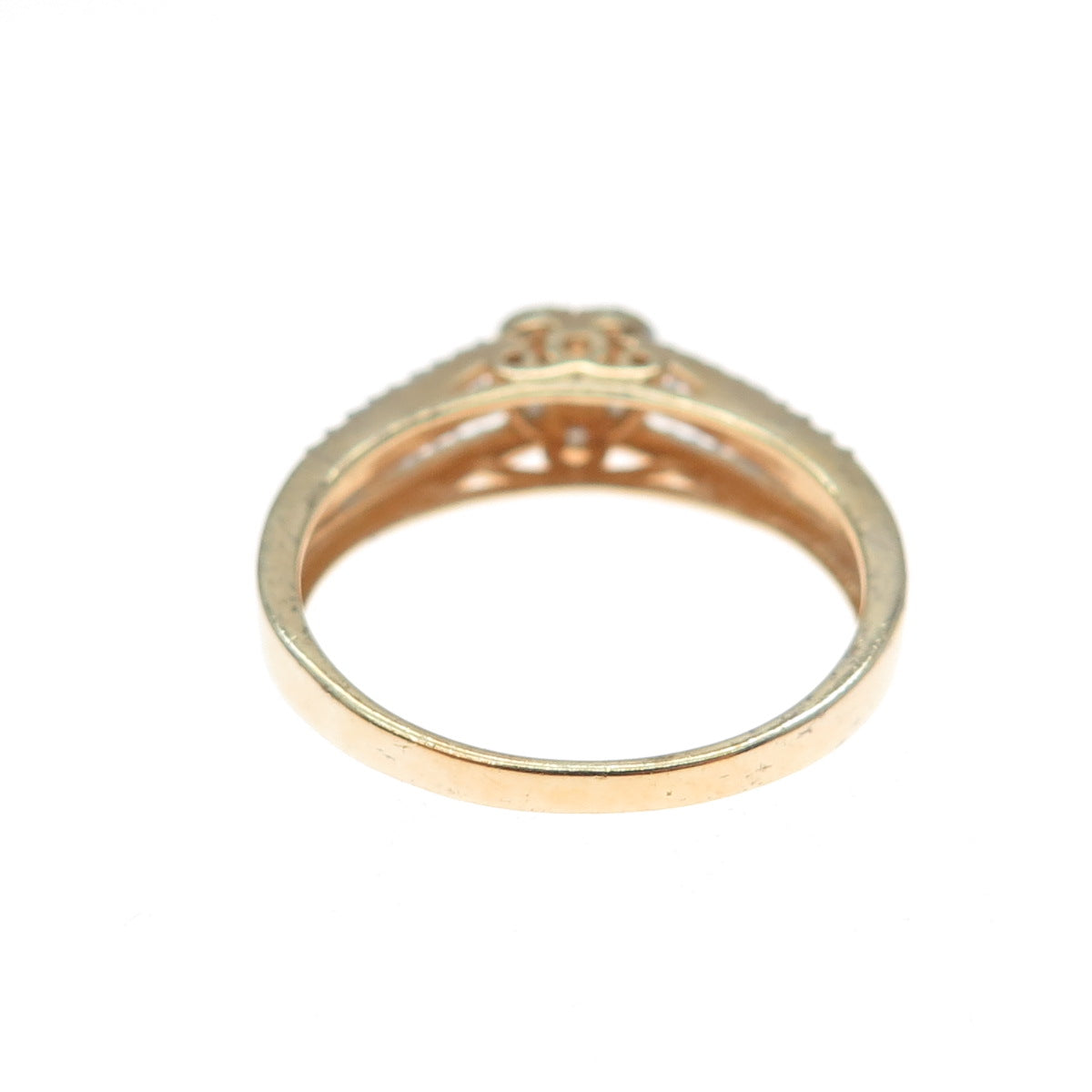 DBJ DEE BERKLE 925 Sterling Silver Gold Plated Real Diamond Heart Ring Size 10