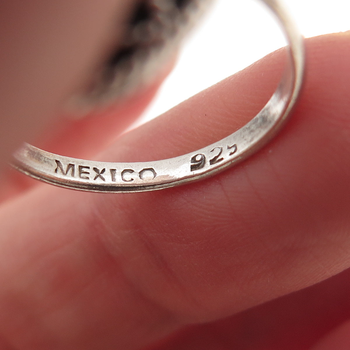 925 Sterling Silver Vintage Mexico Egyptian Ankh Oxidized Ring Size 8