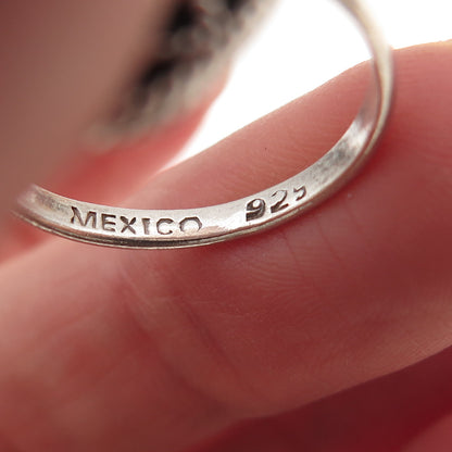925 Sterling Silver Vintage Mexico Egyptian Ankh Oxidized Ring Size 8