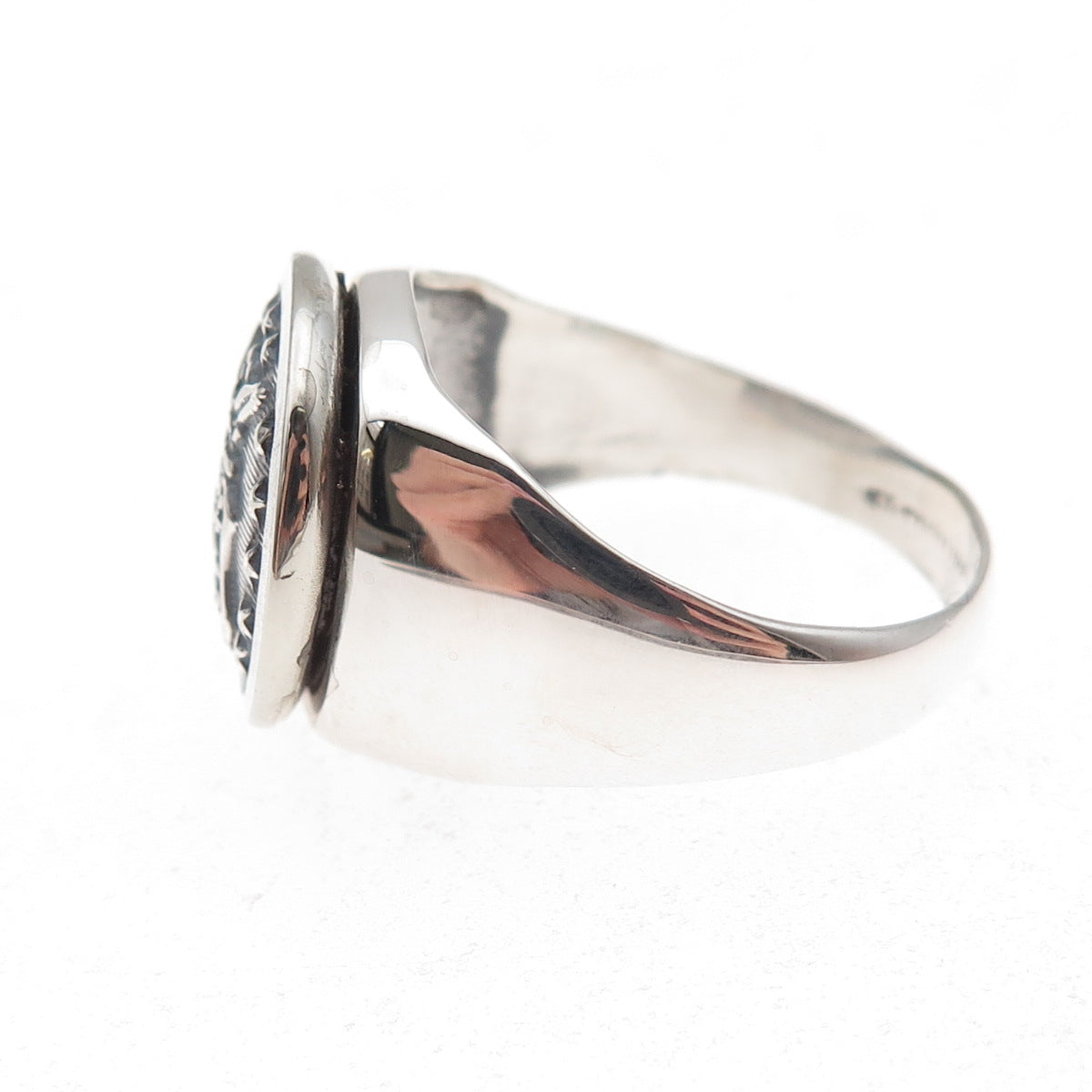 Uncas 925 Sterling Silver Antique WWII US Air Force Veteran Signet Ring Size 11