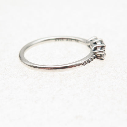 Pandora 925 Sterling Silver Round-Cut C Z Engagement Ring Size 7.5