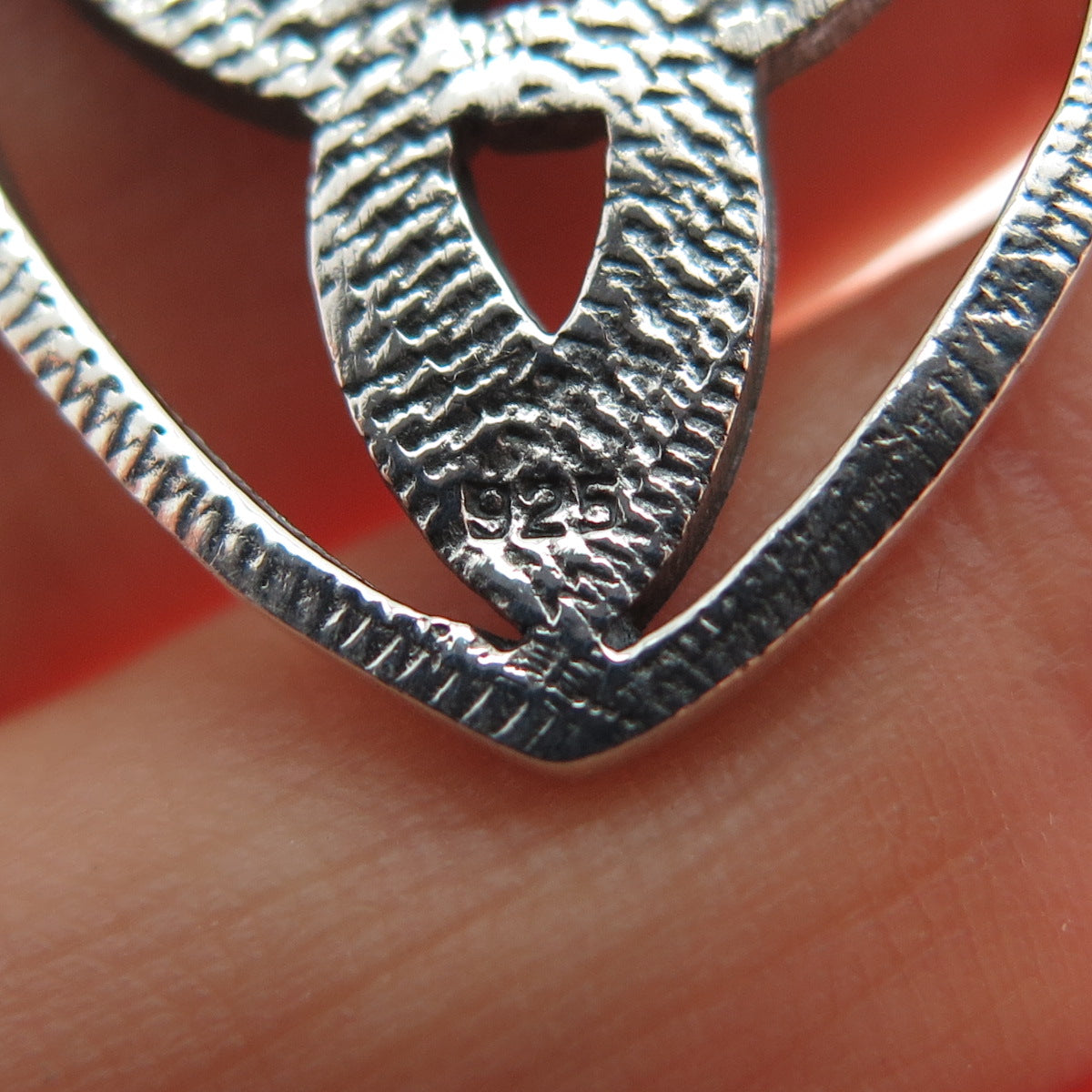 925 Sterling Silver Vintage Celtic Trinity Oxidized Charm Pendant