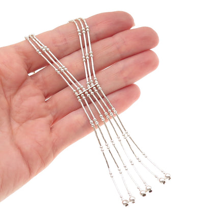 SUNRISE Old Pawn 925 Sterling Silver Vintage Tassel Liquid Chain Necklace 18"