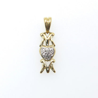 ROSS SIMONS Sterling Gold Plated Real Diamond Mom Heart Minimalist Charm Pendant