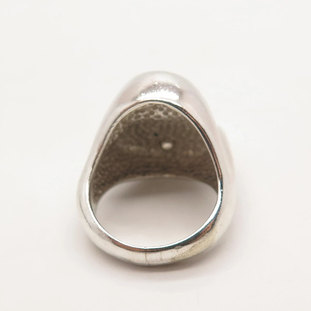925 Sterling Silver Vintage Modernist Signet Ring Size 7.25