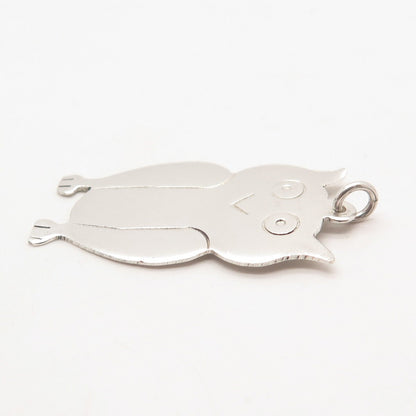 925 Sterling Silver Vintage Wise Owl Pendant