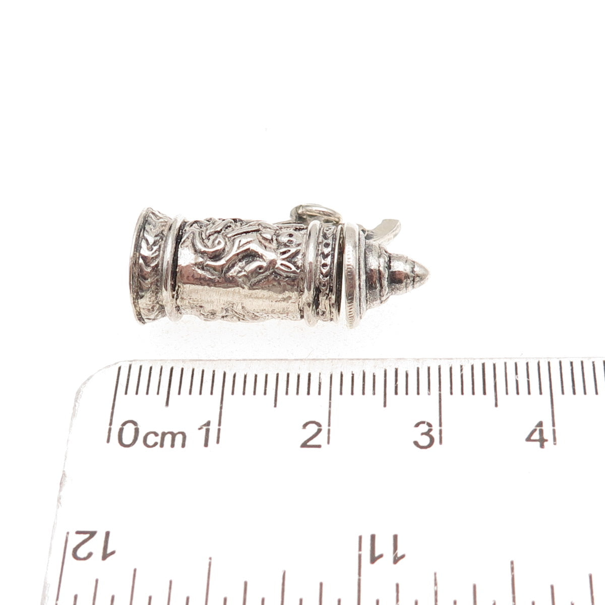 925 Sterling Silver Antique Art Deco Beer Stein 3D Open Charm Pendant