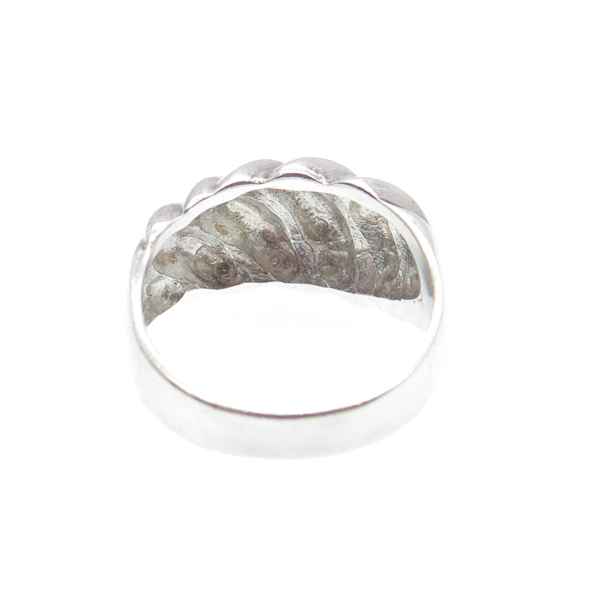 CHAPAL ZENRAY 925 Sterling Silver Vintage Puffy Ribbed Ring Size 7.25