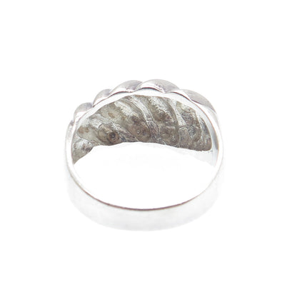 CHAPAL ZENRAY 925 Sterling Silver Vintage Puffy Ribbed Ring Size 7.25