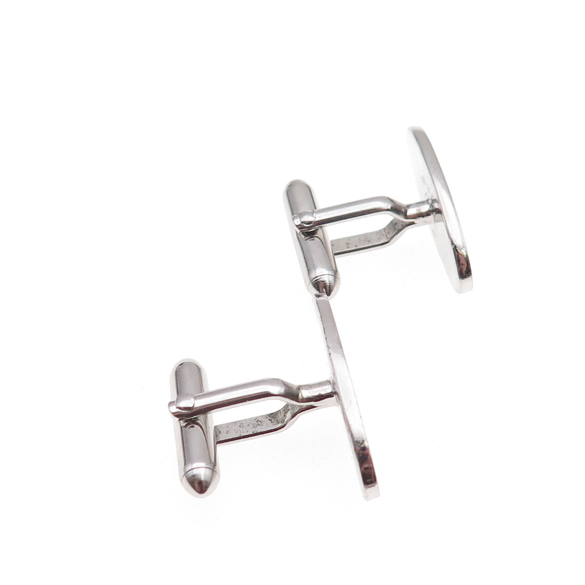 Swank 925 Sterling Silver Vintage Brushed Oval-Shape Cufflinks