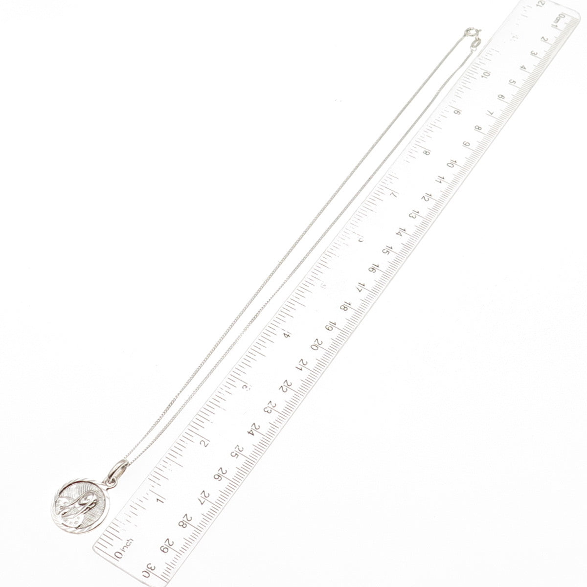 925 Sterling Silver Vintage Mexico St. Mary Pendant Cuban Chain Necklace 18"