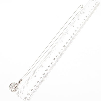 925 Sterling Silver Vintage Mexico St. Mary Pendant Cuban Chain Necklace 18"