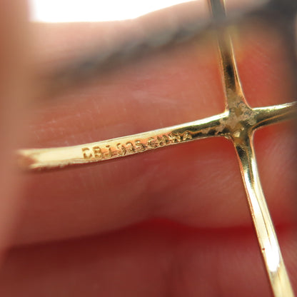 DBJ DEE BERKLE 925 Sterling Gold Plated Real Diamond Crisscross Ring Size 8.25