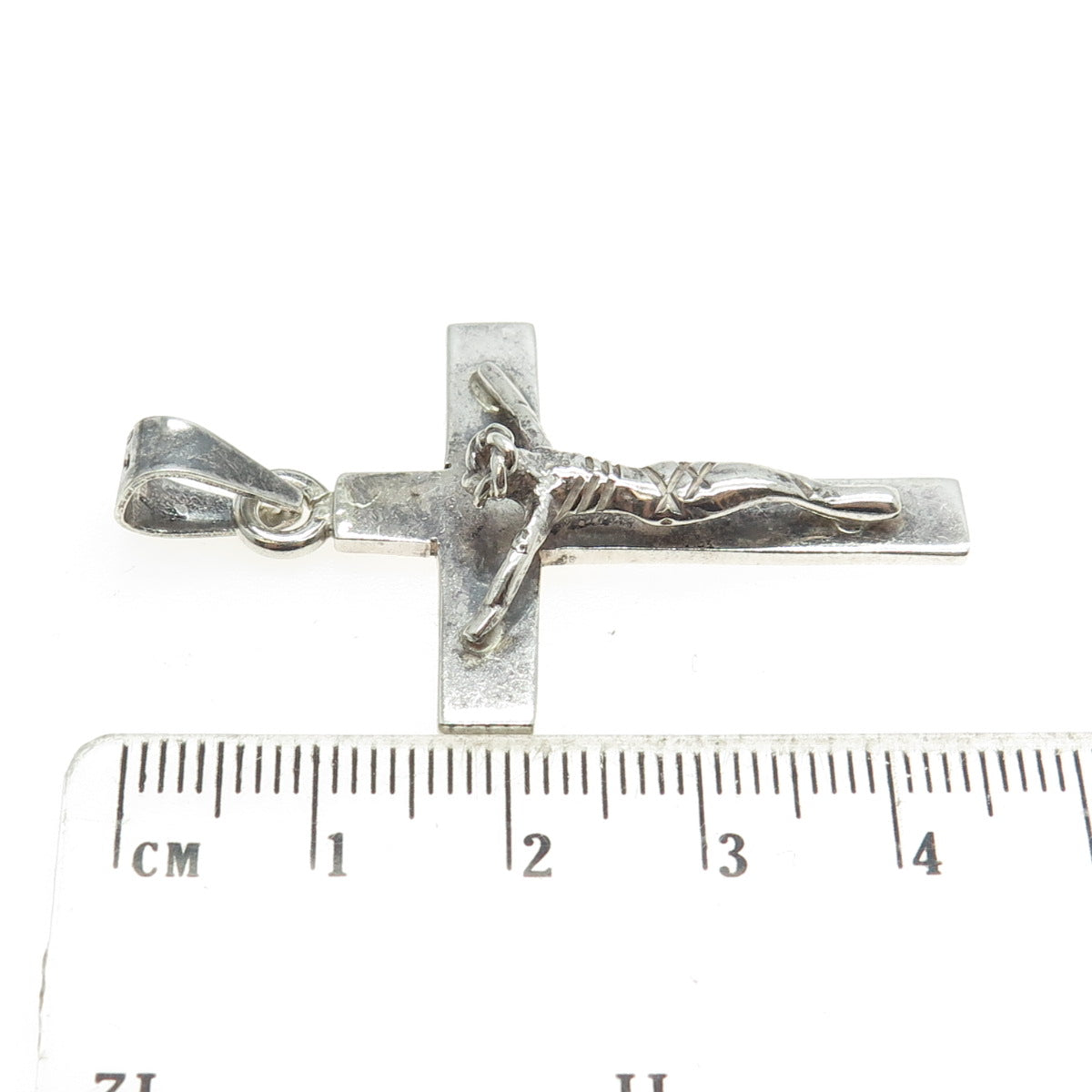 925 Sterling Silver Vintage Mexico Crucifix Cross Pendant