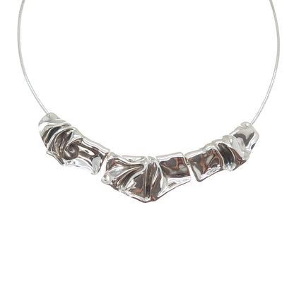 HAGIT GORALI 925 Sterling Silver Vintage Israel Modernist Chain Necklace 16-18"