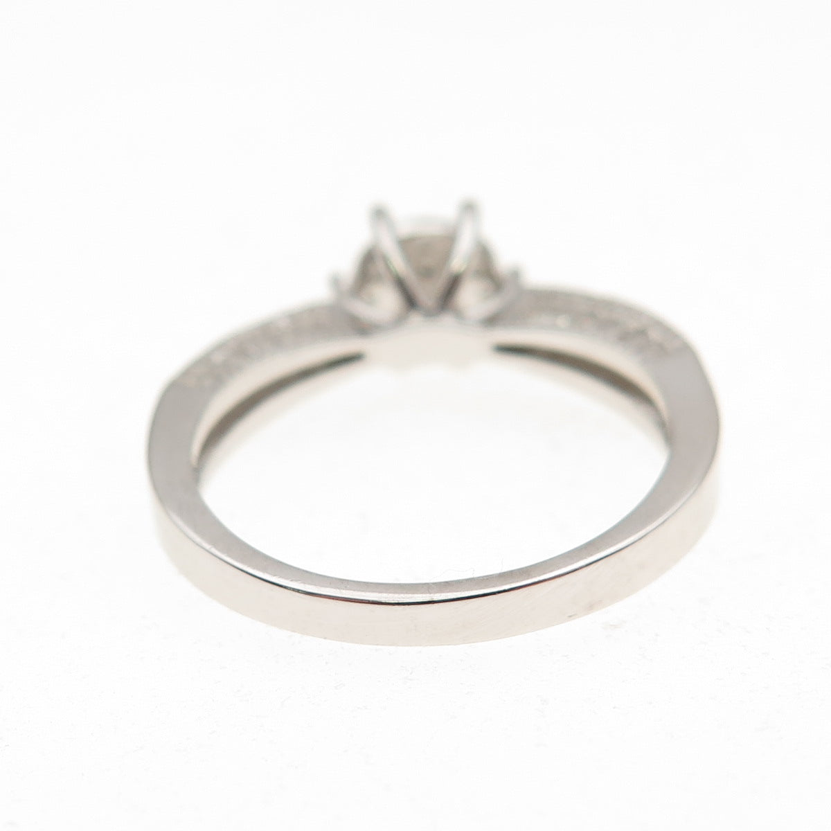 925 Sterling Silver Round-Cut C Z Engagement Ring Size 6.75