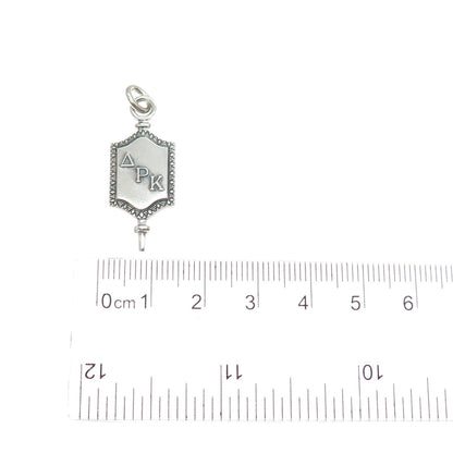 925 Sterling Silver Vintage Delta Pi Kappa Sorority Key Charm Pendant