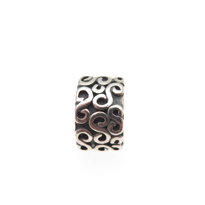 Pandora 925 Sterling Silver S Swirl Clip Bead Charm