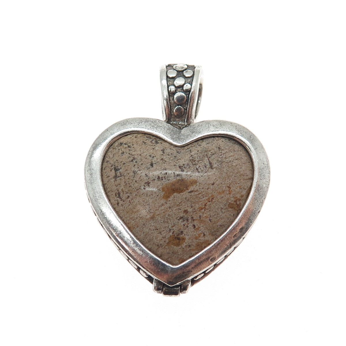 KEN CRAFTS Sterling Vintage Tiger Eye Jasper Interchangeable Dual Sided Pendant