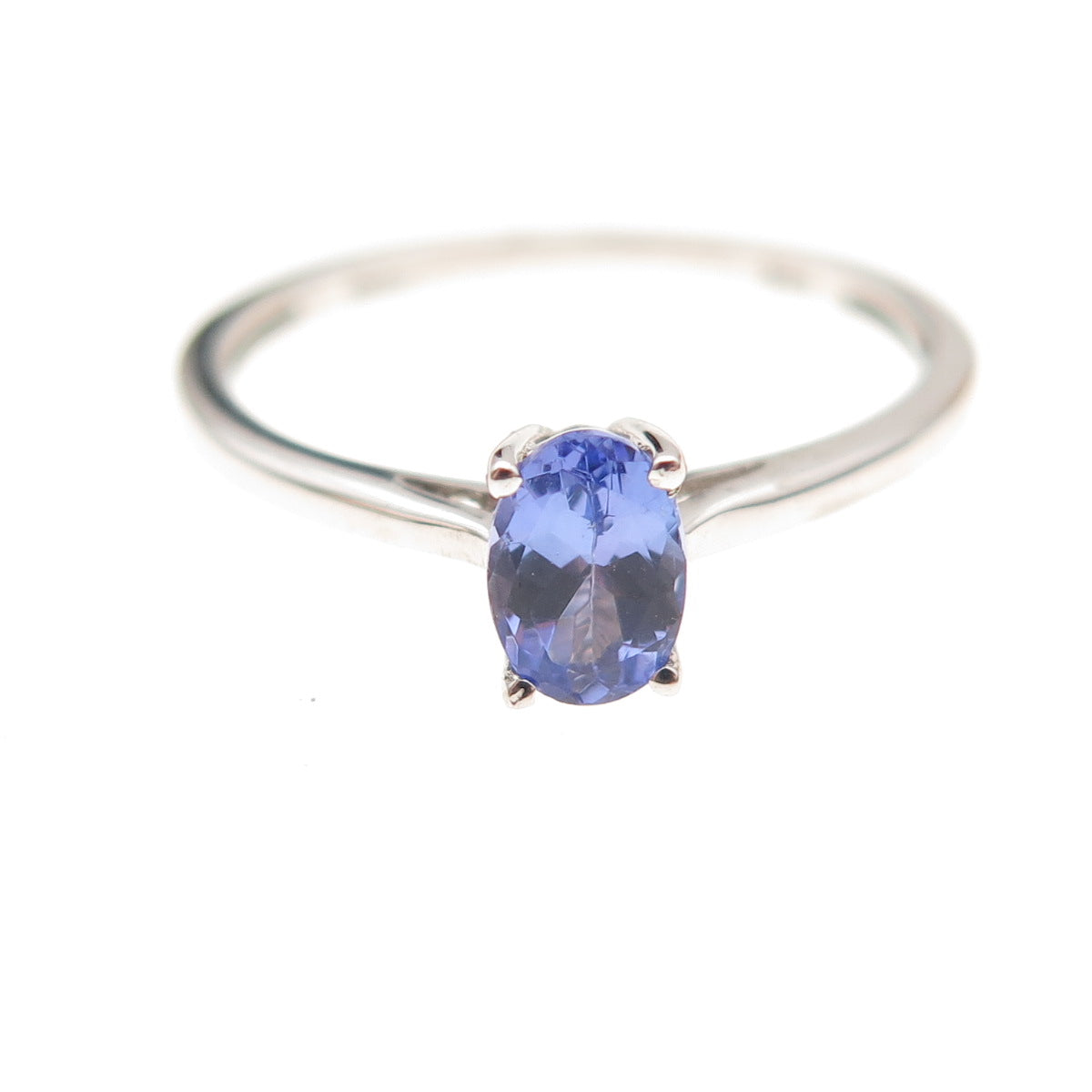 Chuck Clemency 925 Sterling Silver Real Oval-Cut Tanzanite Ring Size 7.25