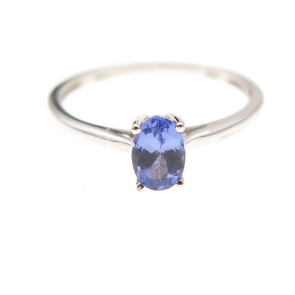 Chuck Clemency 925 Sterling Silver Real Oval-Cut Tanzanite Ring Size 7.25