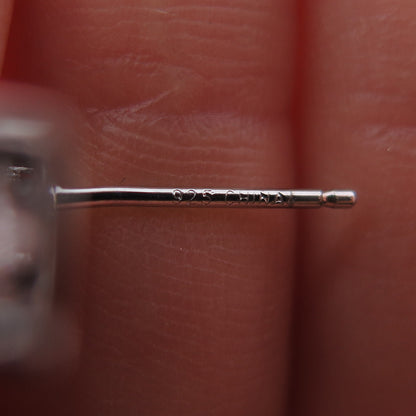 925 Sterling Silver Graduated Round-Cut C Z Drop Earrings