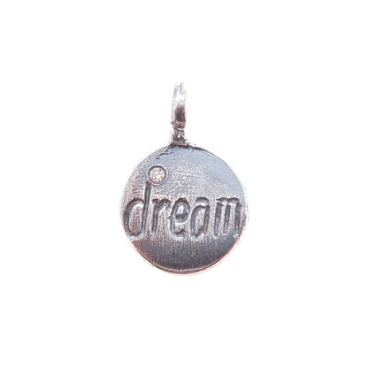 925 Sterling Vintage Diamond Dream Happy 10th Anniversary Minimalist Pendant