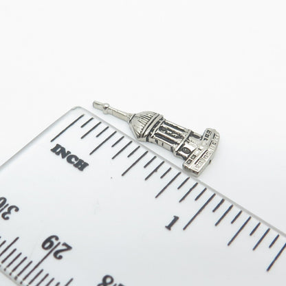 925 Sterling Silver Vintage Church Pendant