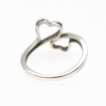 RL Richline 925 Sterling Silver Vintage Open Heart Bypass Ring Size 6.5